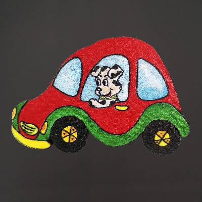 AMADEA Dřevěný magnet auto 6 cm