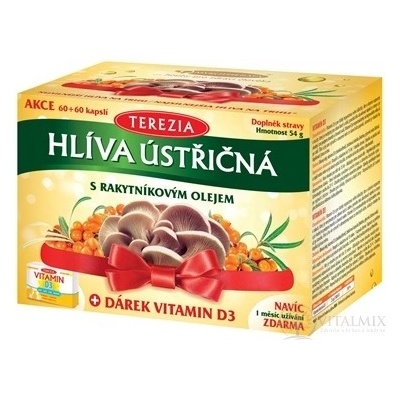 Terezia Hlíva ústřIčná + rakytníkový olej 120 kapslí + Vit. D3 30 kapslí