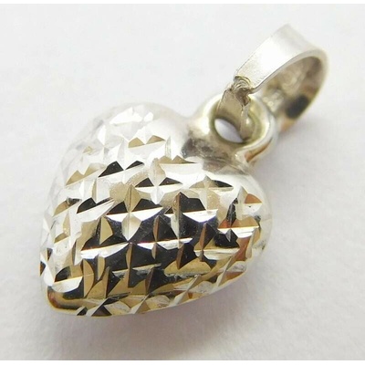 Klenoty Budín Dámský zlatý přívěsek srdíčko z bílého zlata 585 02592