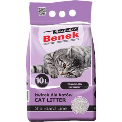 BENEK Super Standard bentonitové stelivo pre mačky s vôňou levandule 2 x 10 l