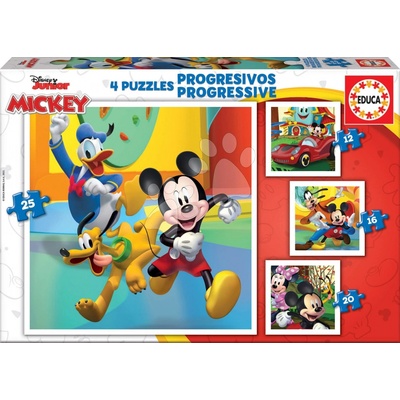 EDUCA Mickey a přátelé 4v1 12,16,20,25 dielov