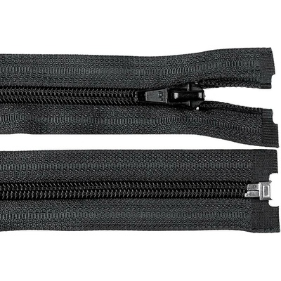Pro Háčkování Spirálový zip No 5 dělitelný 80 cm černý