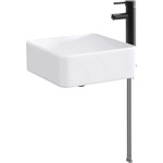 vidaXL Мивка за баня с кран и отвод Матово черно 49 x 37 x 14 см (890253)