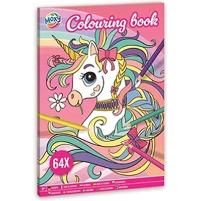 Moxy Книжка за оцветяване Еднорог, А4, 64 страници (5525100191)