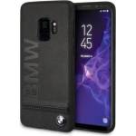 BMW Луксозен Кожен Калъф за Samsung S9, BMW Leather Case, Черен (BMHCS9LLSB)