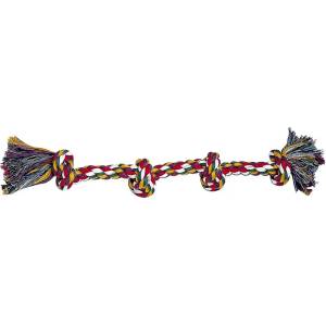 Ferplast Dog toy - Кучешка играчка за дъвчене и дърпане от памук - въже с четери възела, Ø 2, 5 x 52 см