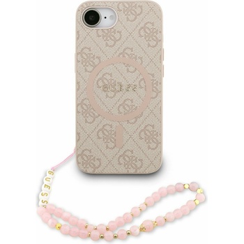 GUESS PU Leather 4G Colored Ring Strap MagSafe Заден калъф за iPhone 16e Pink Guess | Rozov | ЖЕНИ | UNI