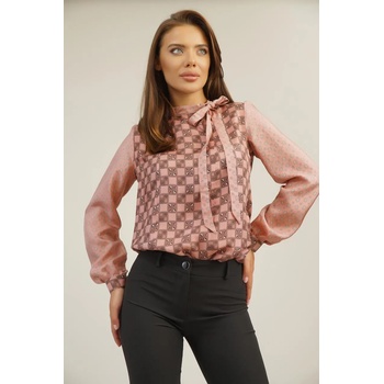 Image 1 of Radek's Collection Дамска елегантна блуза цвят пепел от рози от коприна 81919-731