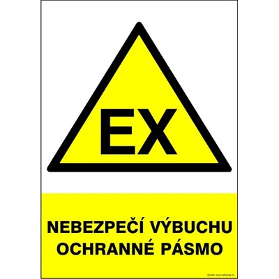 RAFO Samolepka Nebezpečí výbuchu ochranné pásmo Velikosti: A3 (30 x 42 cm)
