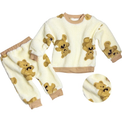 Popshops 2-dielny plyšový set pre bábätká Macko krémový