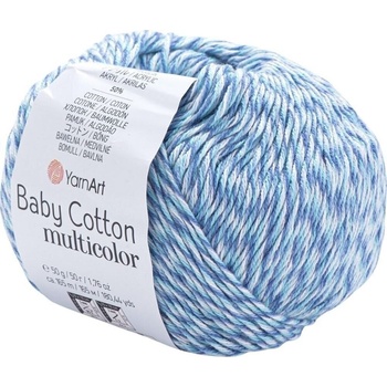 YARNART Baby Cotton Multicolor 5201 Blue White Плетива прежда (Baby Cotton Multicolor 5201)