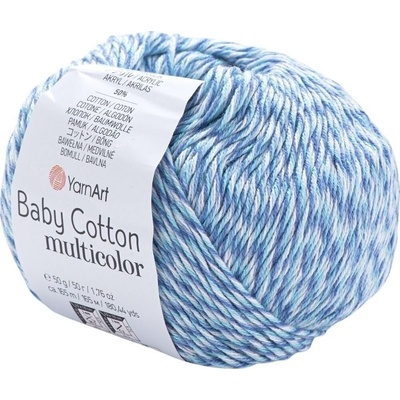 YARNART Baby Cotton Multicolor 5201 Blue White Плетива прежда (Baby Cotton Multicolor 5201)