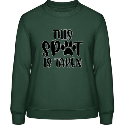 AWDis Sweat mikina Psí nápis This SPOT is Take Lahvově zelená