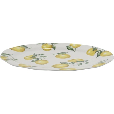 Chic Antique Porcelánový servírovací tác s citróny Maison Limone Blossom - 30*22*1,5 cm