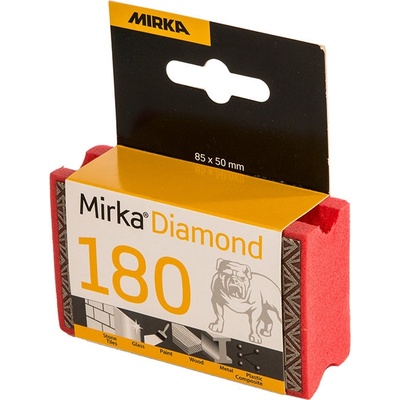 Brúsna hubka Diamant 85x50mm 180 Červená, Zrnitosť 180, Rozmer 85x50mm, Obchodný názov produktu EPONGES DIAMANT