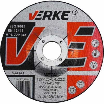 Verke Brúsny kotúč na železo 125 x 6,4 x 22,2 mm V44141