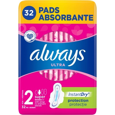 Always Ultra Super hygienické vložky s krídelkami a jemnou vôňou 32 ks
