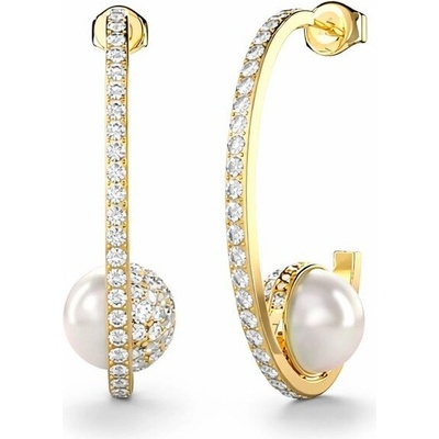 Guess Pozlátené náušnice s perlou Calypso JUBE04452JWYGT-U