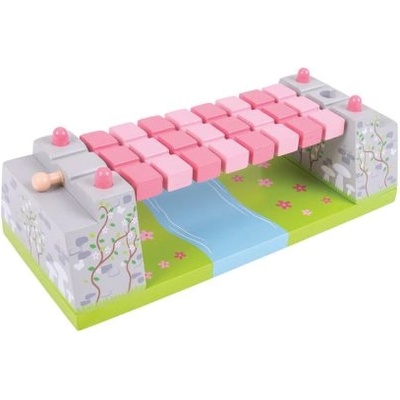 Bigjigs Toys - Дървен въжен мост - Розов (BJT271)