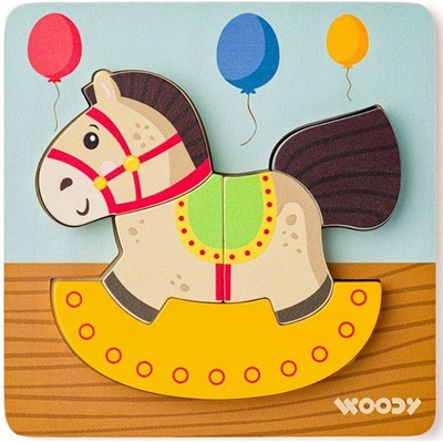 Woodyland Дървен пъзел Woody - Конче, 5 части (91366)