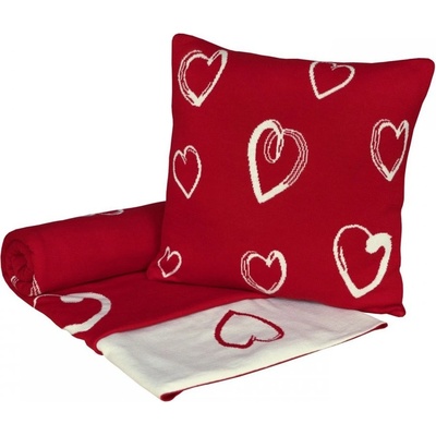 SCANquilt Deka pletená Design srdce 130x190