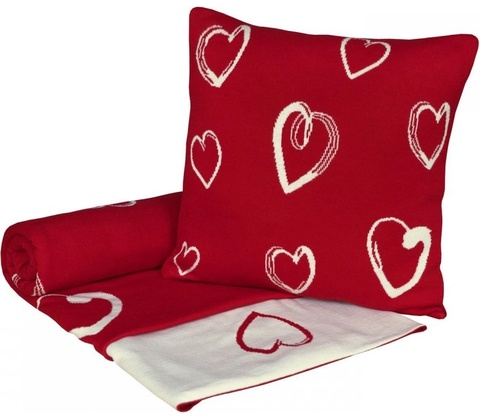 SCANquilt Deka pletená Design srdce 130x190