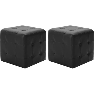 Petrashop Taburety 2 ks černé 30 x 30 x 30 umělá kůže Černý 278390