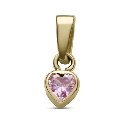 Luxur přívěsek Aurea žluté zlato s růžovým zirkonem 585 16 2 2132.0Z00.0.00.008