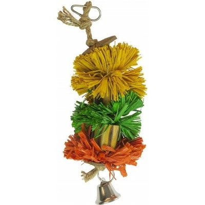 Duvo+ ptačí hračka RAFFIA POMPOMS 24,1x6,4x6,4cm