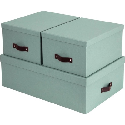 Bigso Inge Canvas Paper Laminate úložný box 31 cm 15 cm 47 cm tyrkysová zelená
