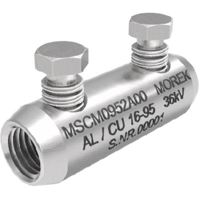 Кабелен съединител алуминиев покалаен Al/Cu 16-95mm2 36kV MSCM95 2x късащ се болт M12 - MSCM0952A00 (MSCM0952A00)