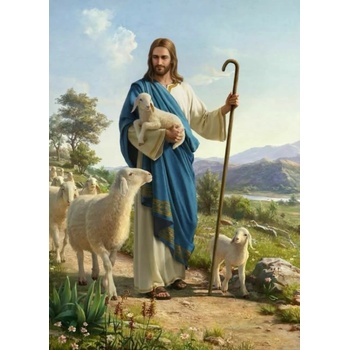 Norimpex - Puzzle Diamant painting: Jesus with the sheep 30x40cm - 1 - 39 piese