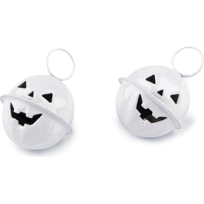 Rolnička dýně halloween Ø24 mm bílá 2 ks