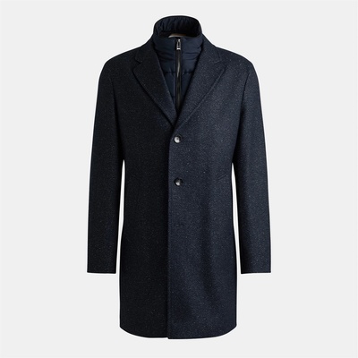 Boss Men's H-Hyde-Bib-234 Black Structured Peacoat - Dark Blue 404