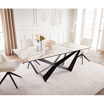 DELIFE Edge 200 x 100 keramika Calacatta Luxe bílá-zlatá-šedá Spider plochá ocel nerezová ocel