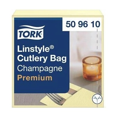 TORK Servírovacie servítky priemyselne kompostovateľné 1V Premium LinStyle šampanské 50ks 39x39 cm