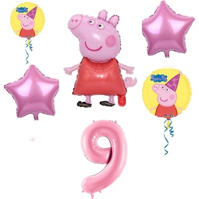 Balónkový set Prasátko Peppa 9.narozeniny