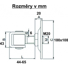 Radecco Nastavitelný pant s plotnou M16/18/20 S maticí: M20 - nosnost 400 kg