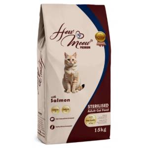 HERMOS How Meow Sterilized Cat Food with Salmon - Пълоценна храна за кастрирани котки със сьомга 15 кг, Турция
