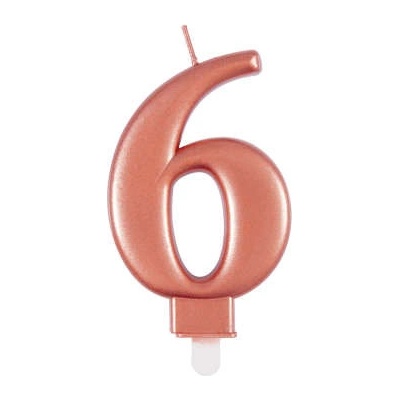 Unique Svíčka dortová ROSE GOLD metalická 6