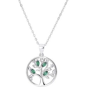 Silenti Jewelry Сребърно колие "Благозвучие" - Зелен