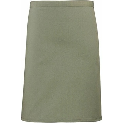 Premier Workwear Středně dlouhá keprová zástěra do gastro provozu zelená mechová 70 x 50 cm PW151