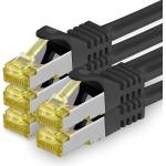 1aTTack. de Cat. 7 network cable 5m black pack of 5 Cat7 Ethernet cable network LAN cable raw cable 10 Gb s SFTP PIMF LSZH set patch cable with Rj 45 plug Cat. 6a - 4251073616179