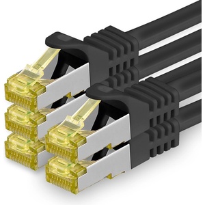 1aTTack. de Cat. 7 network cable 5m black pack of 5 Cat7 Ethernet cable network LAN cable raw cable 10 Gb s SFTP PIMF LSZH set patch cable with Rj 45 plug Cat. 6a - 4251073616179