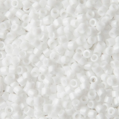 Miyuki Rokajlové korálky - Miyuki Delica 11/0 (DB-200) Opaque Chalk White - 15 g