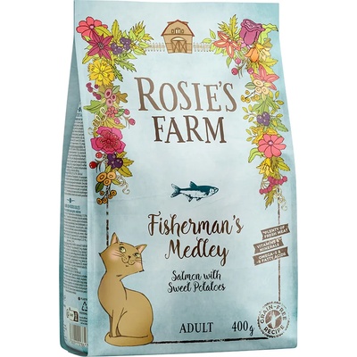 Rosie's Farm 5х2кг Adult Rosie's Farm, суха храна за котки - сьомга със сладки картофи