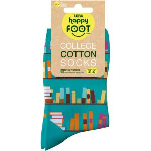 AGIVA Дамски чорапи Agiva Happy Foottopia, Натурален памук, Тюркоаз, размер 35-38 / 39-42 (AGIVA-016)