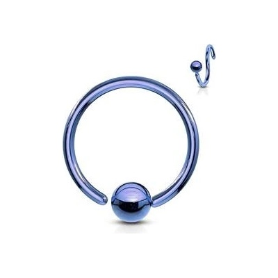 Šperky4U piercing kruh modrý rozměr kulička K1002B-08083