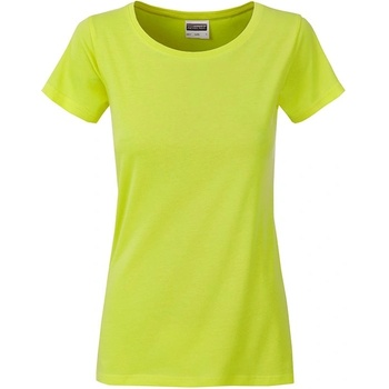 James & Nicholson Klasické dámské tričko z biobavlny 8007 Limetkově zelená