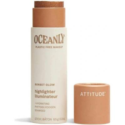 Attitude Oceanly Plastic Free Makeup tuhý krémový rozjasňovač Sunset Glow 8,5 g